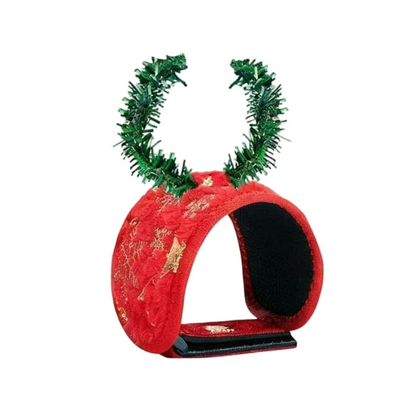 2 Pcs Railing Protection Christmas Garland Ties, Decorative Banister Garlands Hanger, Adjustable Banister Protective Padded Faux Pine Stems Garland Ties for Staircase Wreath Home Holiday Decor (Red)