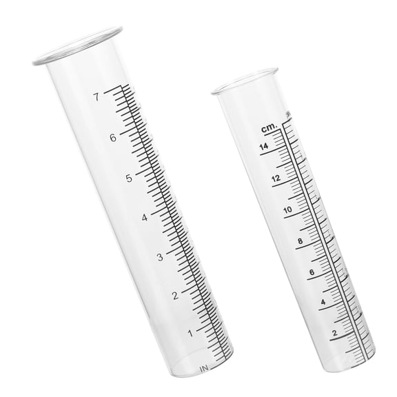 2 Pcs Rain Glass Lawn Gauge Rainwater Collection Garden Guage for Outdoor Meter Round Design