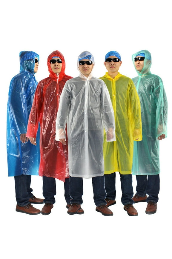 2 Pcs Rain Jacket Rain Wear Emergency Raincoat Portable Raincoat Clear Poncho Adult Raincoat with Hood Women's