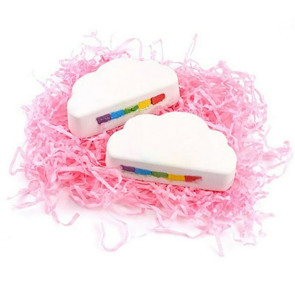 2 Pcs Rainbow Bath Bombs for Kids Girls, MODANU Organic Kids Bath Bombs with Colorful Bubbles, Cloud Bath Bombs for Women Individually Wrapped, Birthday Christmas Gifts for Kids Stocking Stuffers