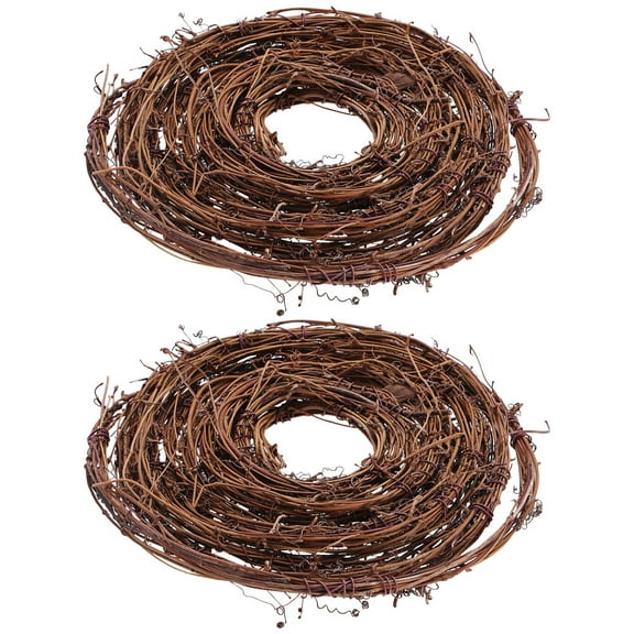 2 Pcs Rattan Decor Hanging Vine Wreath Christmas Door Wreath Frame Twig Garland DIY Vine