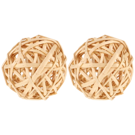 2 Pcs Rattan Takraw Decoration Wicker Material Decorative Balls