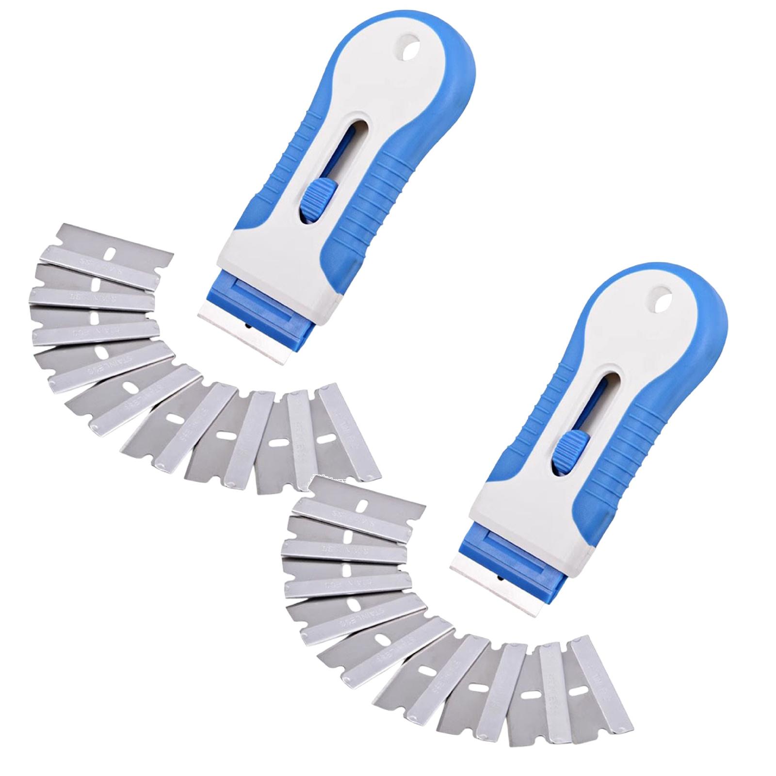 2 Pcs Razor Blade Scrape with 20 Pcs Extra Blades, Scraper Tool, Razor ...