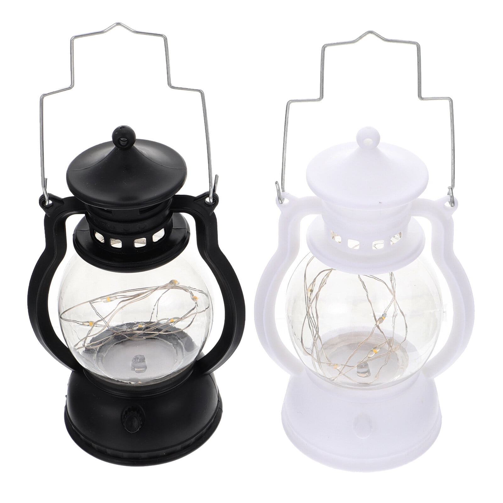 2 Pcs Rechargeable Camping Light Garden Lanterns for Candles Vintage