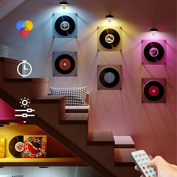 2 Pcs Rechargeable LED Art Display Light Magnetic Painting Light with Remote Control Wireless Wall Decoration for Home Living Room Bedroom