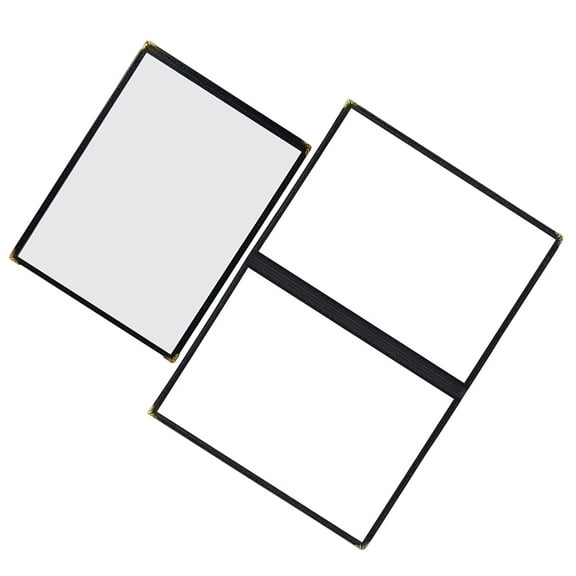 NIAIZEK Black PVC Menu Binder 2Pcs for Restaurant Daily Use