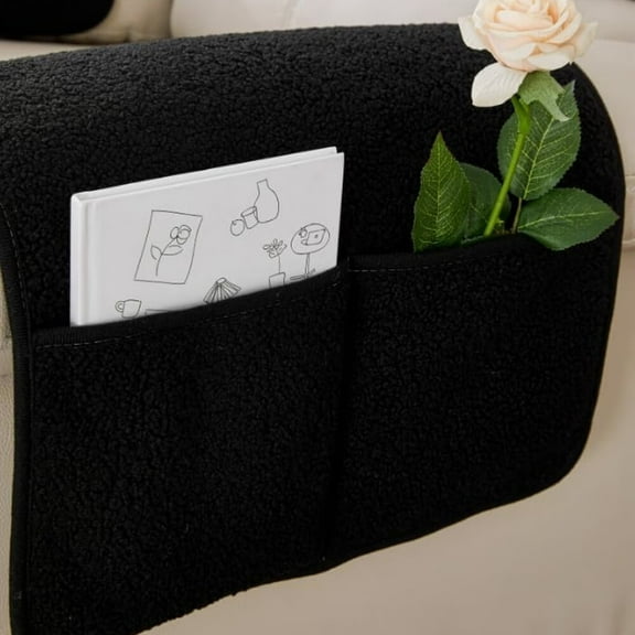 2 Pcs Recliner Chair Cover Chair Head Covers Armrest Towel Single Sofa Arm Cover with Pocket Storage Bags Recliner Armrest Covers Furniture Protector Home