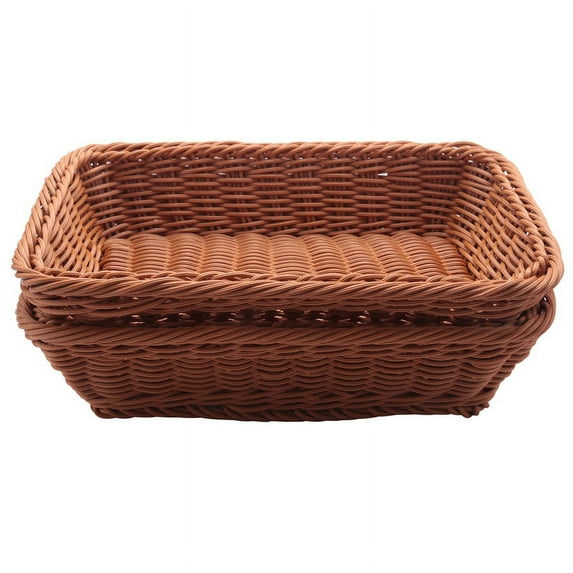 2 Pcs Rectangular Basket for Table or Counter Display for Bread,Fruits and Vegetab G1900