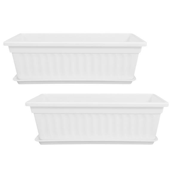 2 Pcs Rectangular Planter Flower Pot Vegetable Growing Box Container