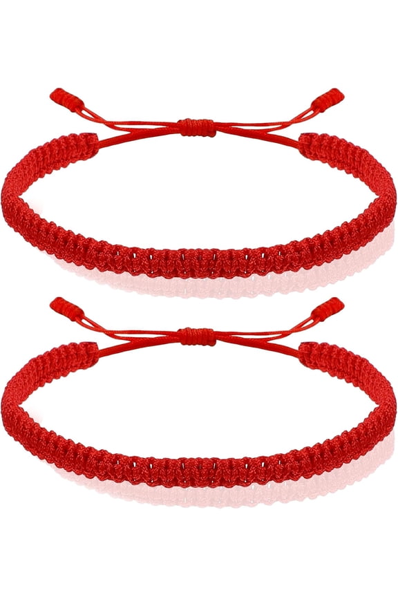 2 Pcs Red String Bracelet Handmade Red Bracelet Adjustable Protection Bracelets Protection Pulsera for Women Men Brother and Sister