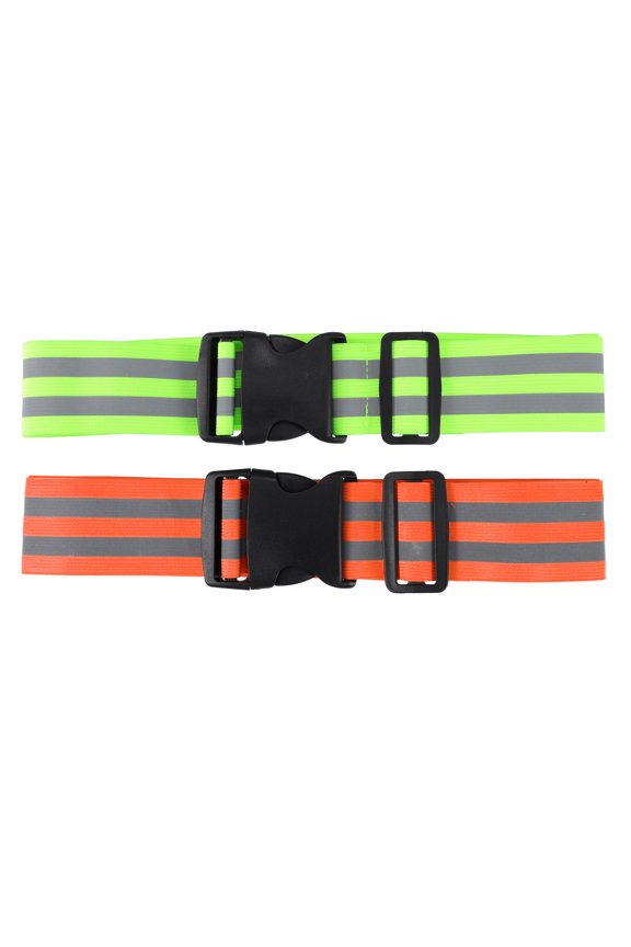 2 Pcs Reflective Belt Reflective Running Gear High Visibility Safety for Cycling at Night Green Orange