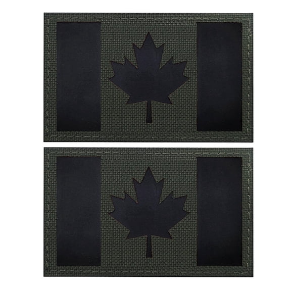 2 Pcs Reflective Canada Patch Canadian Maple Leaf CA Infrared IR National Badge,Uniform Armband Emblem for Vest Shirts Backpack Jacket Clothes Coat Uniforms Vests Hat