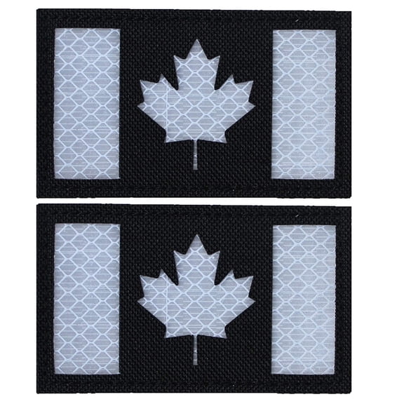 2 Pcs Reflective Canada Patch Canadian Maple Leaf CA National Badge,Uniform Armband Emblem for Vest Shirts Backpack Jacket Clothes Coat Uniforms Vests Hat
