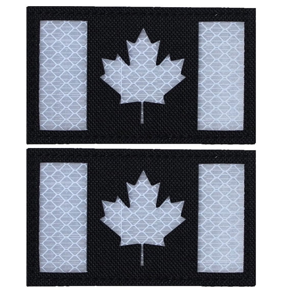 2 Pcs Reflective Canada Patch Canadian Maple Leaf CA National Badge,Uniform Armband Emblem for Vest Shirts Backpack Jacket Clothes Coat Uniforms Vests Hat
