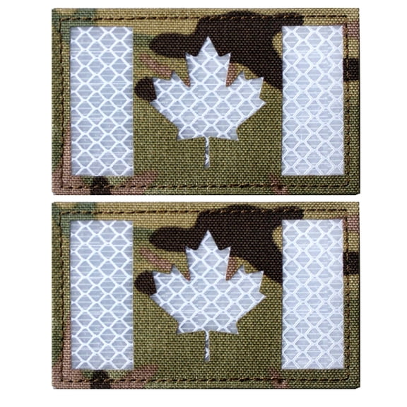 2 Pcs Reflective Canada Patch Canadian Maple Leaf CA National Badge,Uniform Armband Emblem for Vest Shirts Backpack Jacket Clothes Coat Uniforms Vests Hat