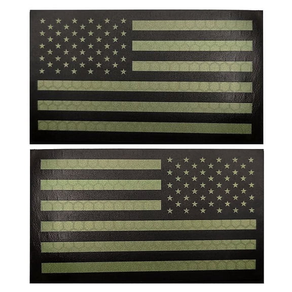 2 Pcs Reflective US USA Flag Patch American Flag Uniform Emblem National Armband Badges for Bag Vest Backpacks Shirts