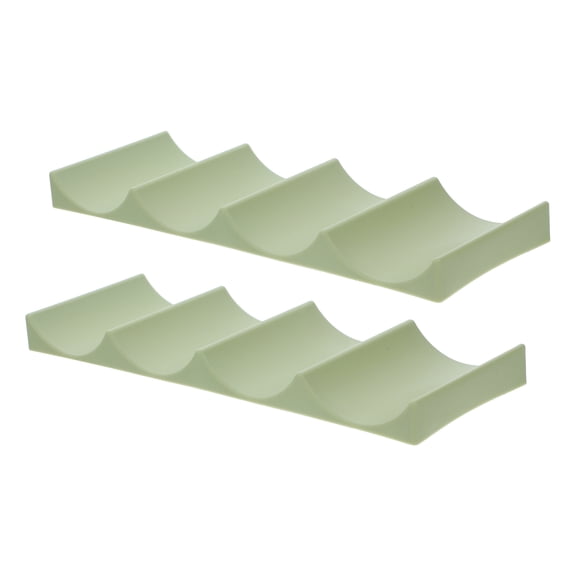 2 Pcs Refrigerator Wine Rack Bottle Holder for Cabinet Green