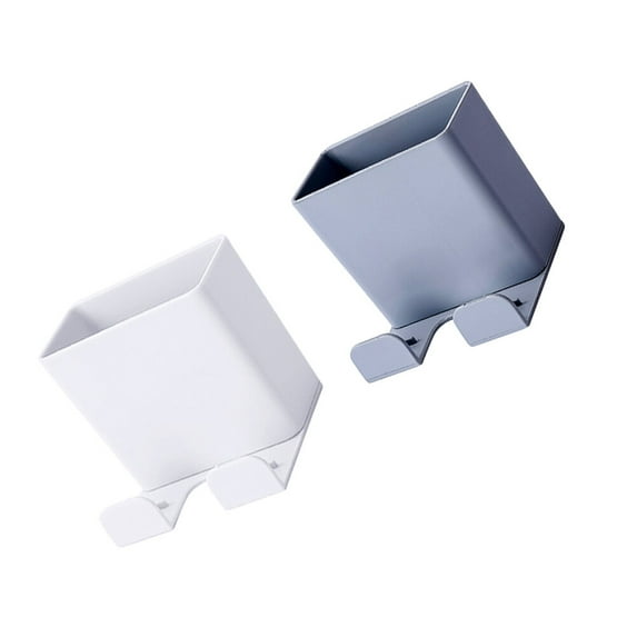 2 Pcs Remote Controller Organizer Wall Mounted Phone Charging Bracket Universal TV Holder Media Organizer Storage Box Keys Sundries Organizer (White and Grey)