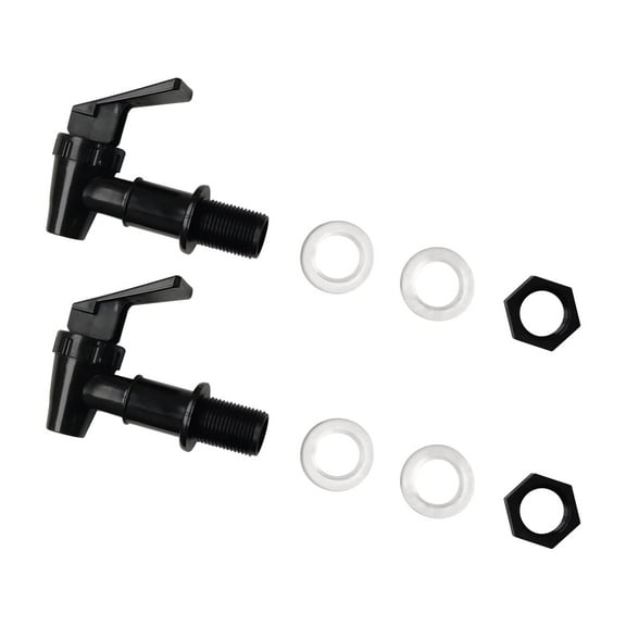 2 Pcs Replacement Cooler Faucet, Reusable Spigot Spout Water Bevera Lever Pour Dispenser Valve Water Crock Water Tap, BPA Free Plastic Water Spigot (Black)