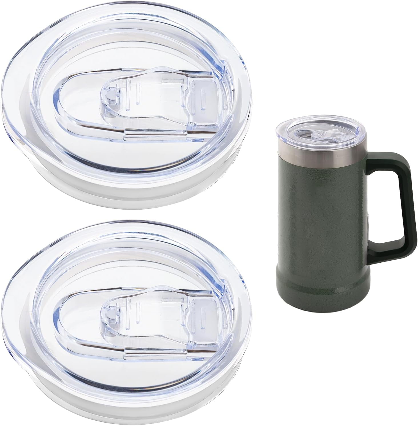 Clear Plastic Drink Cover 2 Pack Replacement Lid For 16oz Stanley Beer  Stein - Clear, Spill-Proof, Dishwasher Safe, With Silicone Seal Ring 16 Oz  Beer Stein Lid