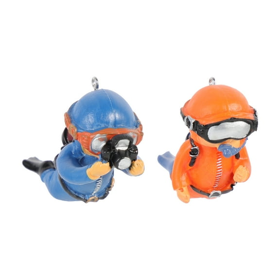 2 Pcs Resin Aquarium Figurine Diver's Fish Tank Ornaments Submerged Accessories