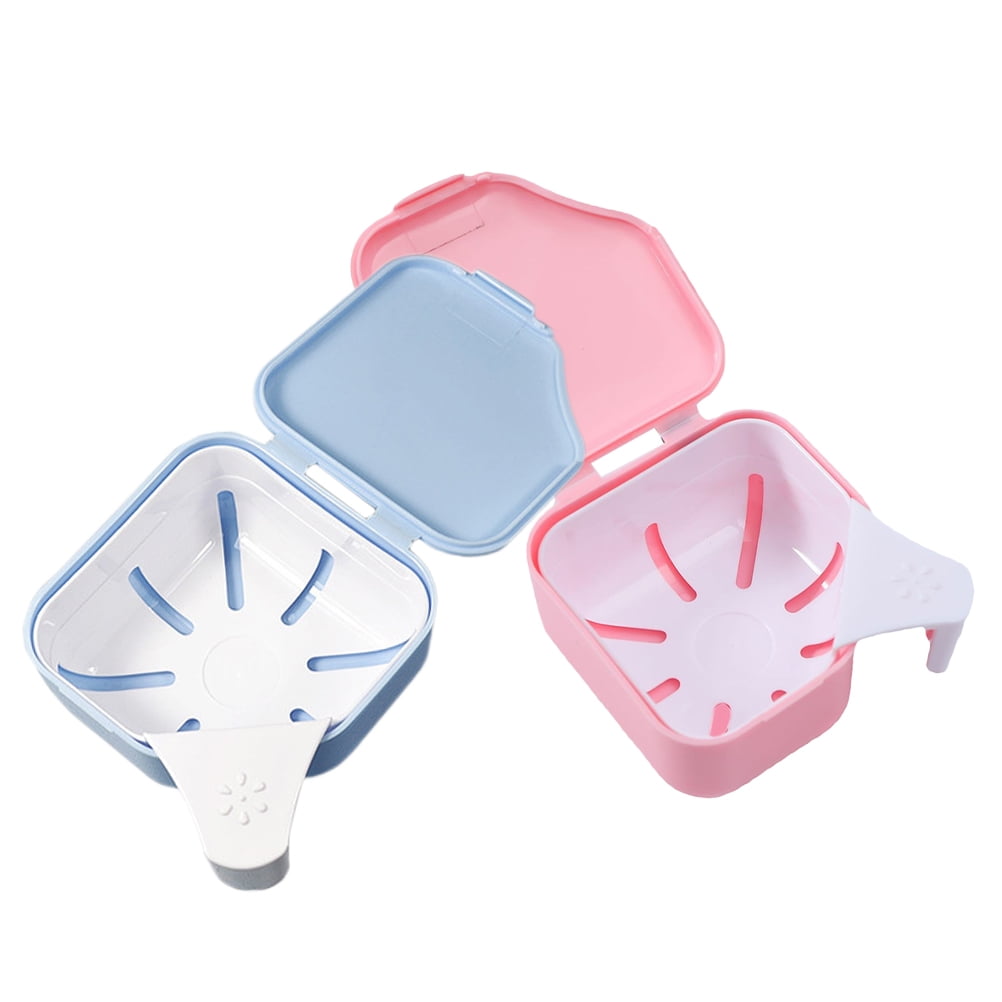 2 Pcs Retainer Storage Box Fake Teeth Retainer Cases Denture Box Travel