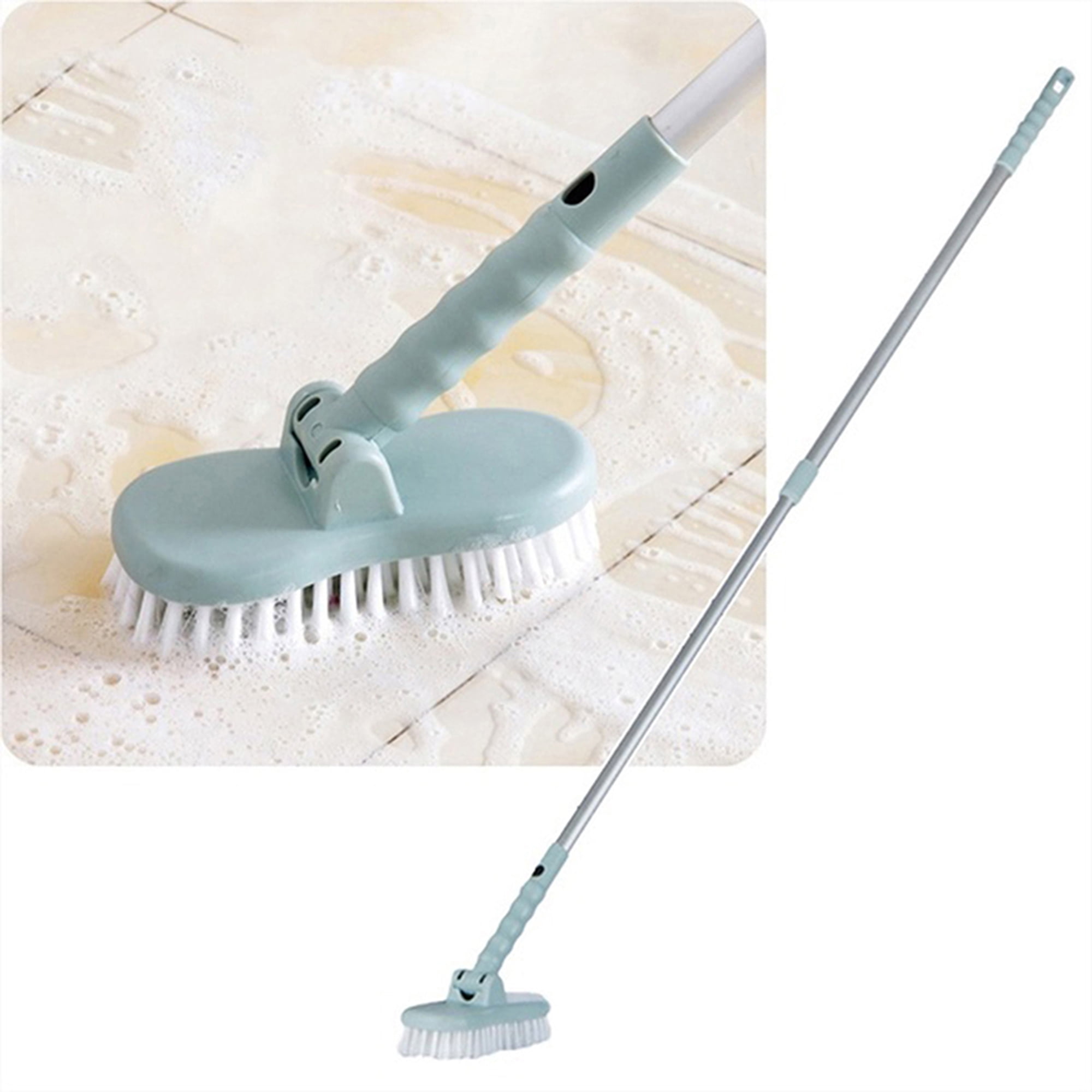 2 Pcs Retractable Floor Brush Handle Brush Bathroom Kitchen Brush ...