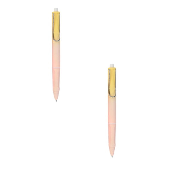 2 Pcs Retractable Fountain Pens, Gradient Color Push Type Refillable Fountain Pens, Anti-Skidding Inkless Writing Pen, Smooth Writing Quick-Drying Fountain Pens for Writing, 5.39", I