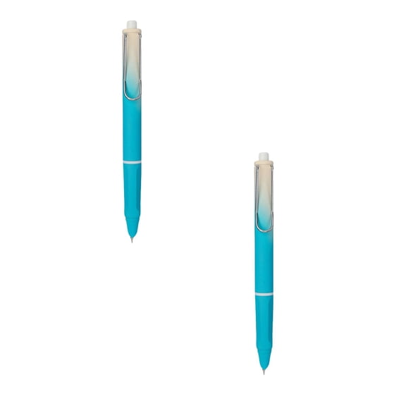 2 Pcs Retractable Fountain Pens, Gradient Color Push Type Refillable Fountain Pens, Anti-Skidding Inkless Writing Pen, Smooth Writing Quick-Drying Fountain Pens for Writing, 5.39", C