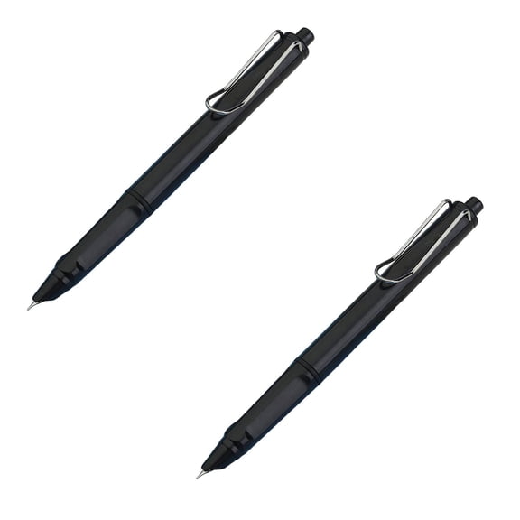 2 Pcs Retractable Fountain Pens, Push Type Refillable Fountain Pens, Anti-Skidding Inkless Writing Pen, Smooth Writing Quick-Drying Fountain Pens for Writing, 5.4"(without ink), Black
