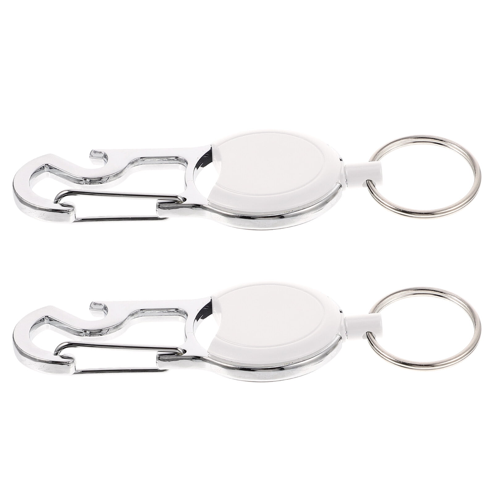 2 Pcs Retractable Keychain Key Fob Anti-lost Carabiner Utility Keychain ...