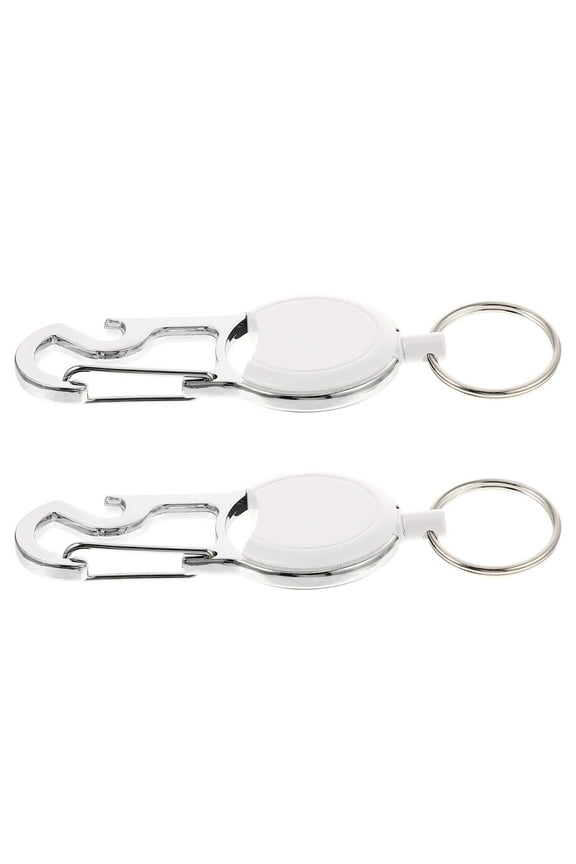 2 Pcs Retractable Keychain Key Fob Anti-lost Carabiner Utility Keychain Carabiner Key Holder Carabiner