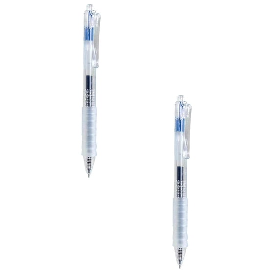 2 Pcs Retractable Quick Dry Black Ink Fine Point Rolling Ball Gel Pen ...