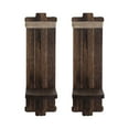 thumbnail image 1 of 2 Pcs Retro Candle Holder Wall Ornament, Wooden Wall-Mount Candle Holders With Floating Shelves Home Decor For Fireplace Living Room, 1 of 4