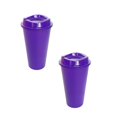 thumbnail image 1 of 2 Pcs Reusable Coffee Cups with Lid, Plastic Travel Hot Cups Bulk Coffee Tumbler, Water Tumblers Spill Proof Travel Drinking Mugs for Hot and Cold Drinks Juice Tea, 1 of 9