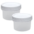 thumbnail image 1 of 2 Pcs Reusable Plastic Jars Freezer Storage Containers with Twist Top Lids Food Storage Containers Leakproof Freezer Food Containers for Snack Puree Salad Dressing Container to Go, White 160Ml, 1 of 8