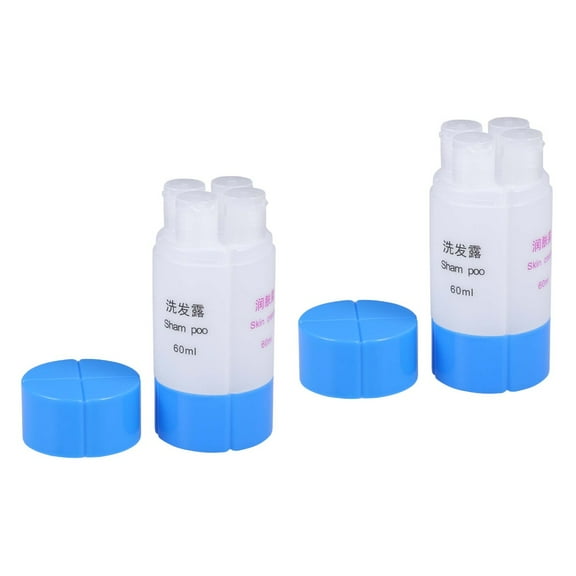 2 Pcs Reusable Toothpaste Tube Travel Foaming Soap Dispenser Blue Bottles Miss
