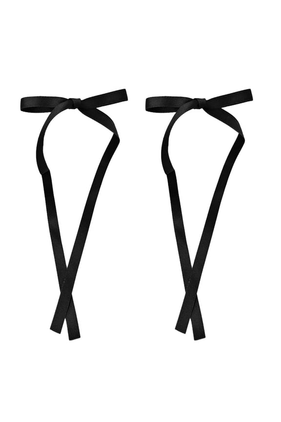 2 Pcs Ribbon Bow Elegant 2000s Side Clip Bow Hair Clip Sweet Girls Fairy Bow Long Bowknot Balletcore