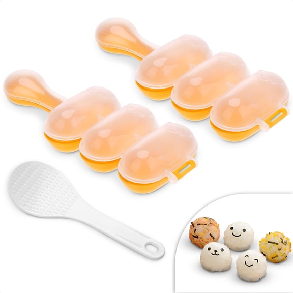 2 Pcs Rice Ball Mold - Rice Ball Maker Mold Rice Molds Japanese Rice Balls Onigiri Mold Set Rice Ball Shaker Rice Shaper Mold Rice Baller - Sushi Rice Mold Mochi Maker Riceball Molder Sushi Mold C49