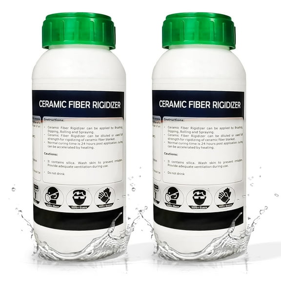 2 Pcs Rigidizer for Ceramic Fiber Coating, 2300F Rated, Fireproof Insulation Surface Coating for Ceramic Fiber Blanket Boards Wool 32 Oz Rigidizer