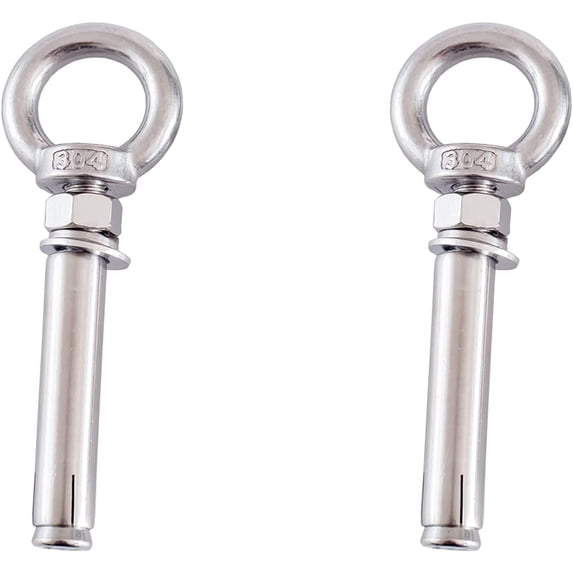2 Pcs Ring Lifting Expansion Bolts with 304 Stainless Steel Anchor Bolt M8×50-M8×200mm Suitable for Concrete Wall,2 pcs M8×50mm