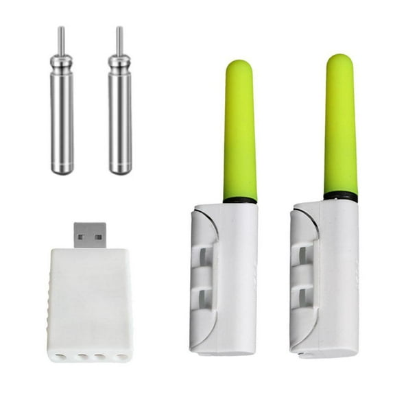 2 Pcs Rod Tip Lights for Night Fishing, Fishing Rod Light, Waterproof Led Fishing Light, Rechargeable Battery, Fishing Alarm Light, Suitable for Sea Fishing and Night Fishing U0V7