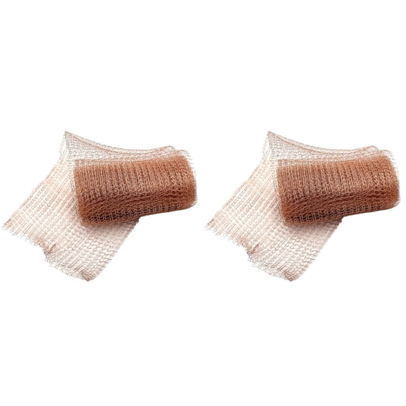 2 Pcs Rodent Proof Copper Wire Mesh 393.7 x 5 Inch for Construction and Renovation, Pure Copper Stuff Fit Mesh Rodent Control, Sturdy Gap Blocker Fill Fabric, Pest Control