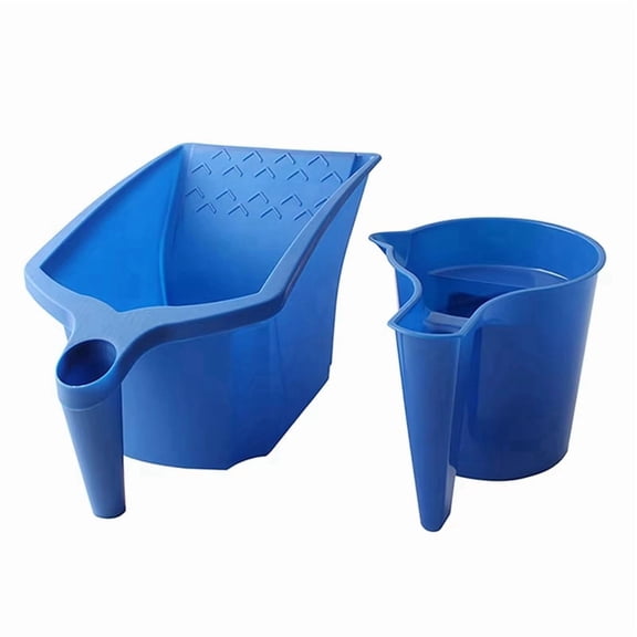 2 Pcs Roller Brush Holding Paint Cup New Material Convenient Construction Blue Plastic Paint Tray Paint Tool Set