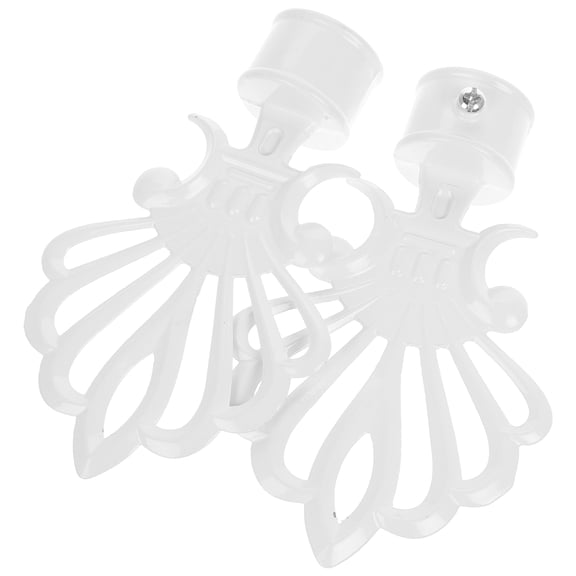White Iron Curtain Rod Ends with Fashionable Design for Home Use 2 Pcs