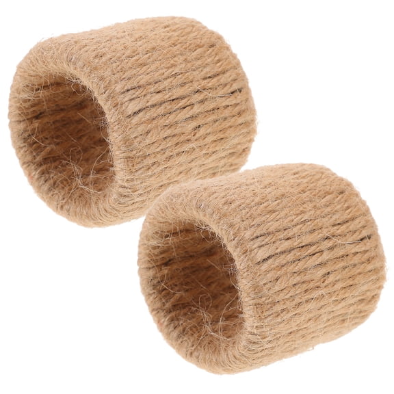 CRILSTYLEO Serviettes Rings Napkin Holders Khaki Hemp Rope 2Pcs
