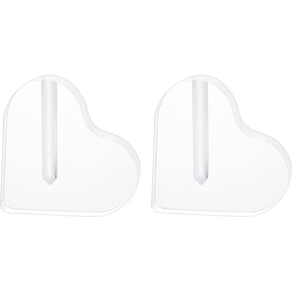 2 Pcs Rose Display Stand 2.5x3 Inch Clear Heart-Shaped Rose Stand Rose Transparent Shelf Support Base for Single Real Roses or Artificial Flower Romantic Valentine's Day Gifts