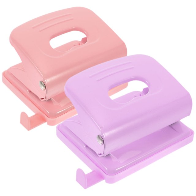 2 Pcs Rose Gold Stapler Hole Punch Paper Punch Tool inside Pages