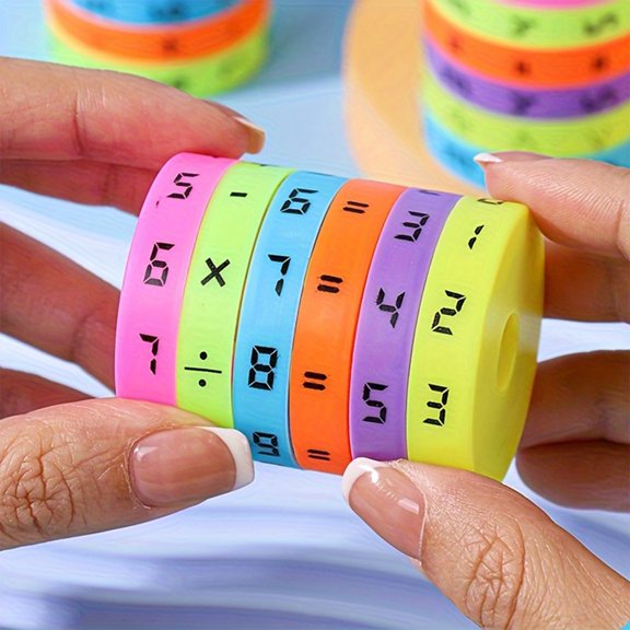 2 Pcs Rotating Math Number Puzzle Toy Kids Wooden Spin Blocks Educational Arithmetic Learning Tool
