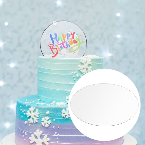 2 Pcs Round Acrylic Sheet Cake Circle Blanks Transparent Disc Panel Discs Disk Clear
